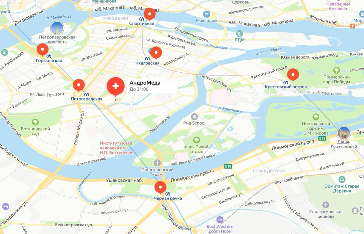 Медицинские книжки на Петроградской, клиника "АндроМеда" СПб